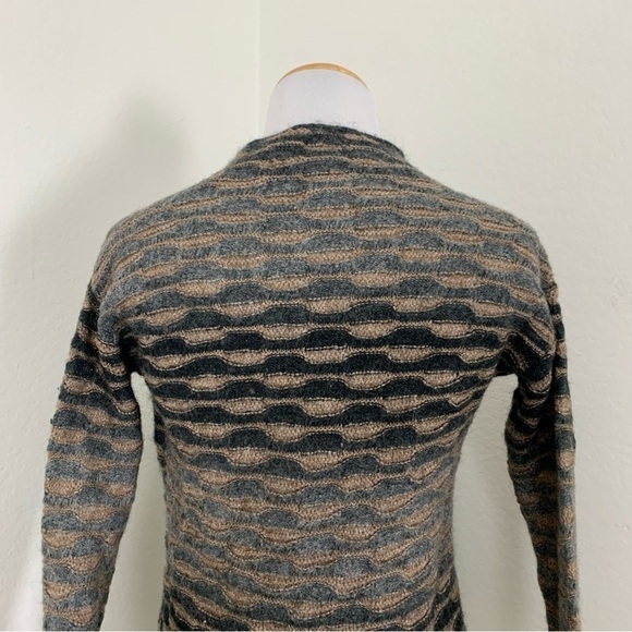 Jones New York Wool Mohair Blend wavy Stripe Ombré Cardigan Sweater Size Small - Picture 8 of 15